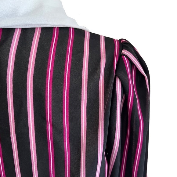 Vintage 1970s Striped Secretary Dress – Dark Academia, Cottagecore, Retro Office - Picture 5 of 11